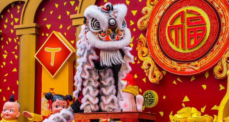 Lion dance during the Spring Festival