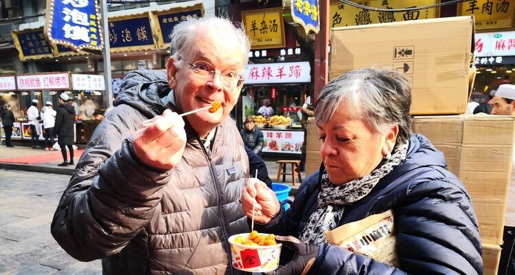 Our guests enjoying snacks at Muslim Street