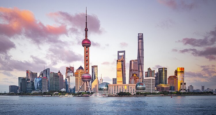 Vista de los rascocielos desde el Bund