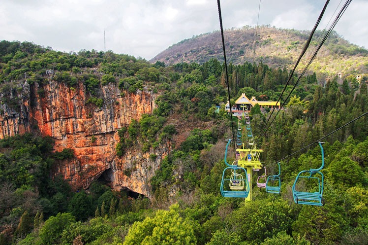 Chairlift at Jiuxiang Caves