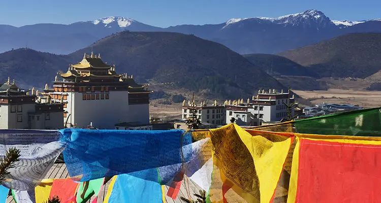 the coloerful prayer flags