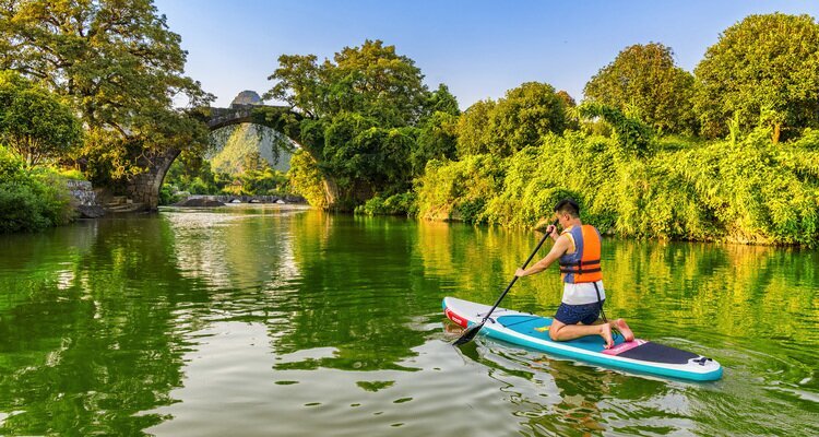 Stand-Up Paddleboarding on the Yulong River