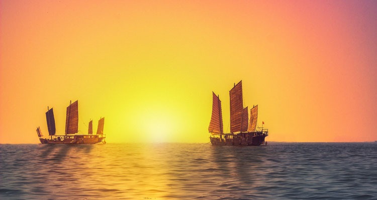 ships on the sea