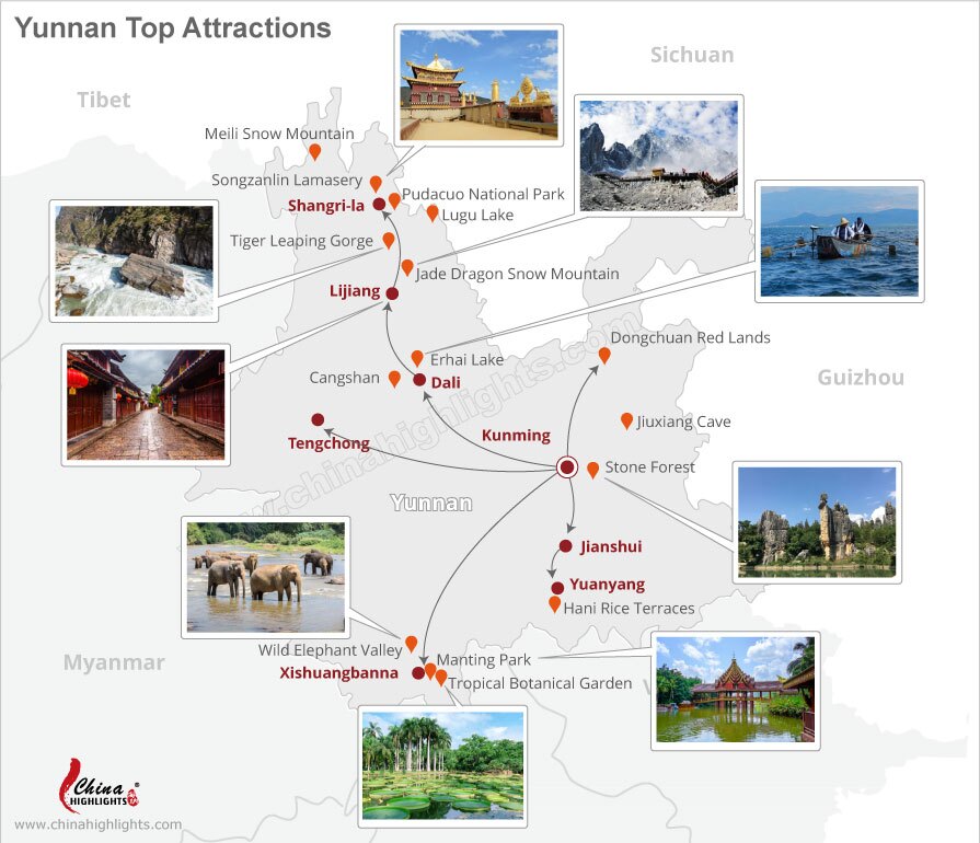 Xishuangbanna Maps: Region And Tourist Attraction Maps