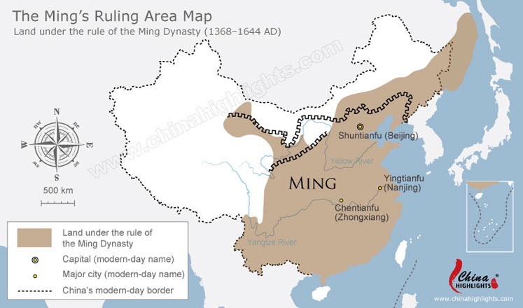 Ming Dynasty Map - Ancient China Maps - China Highlights