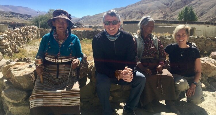 Tibetan family visiting
