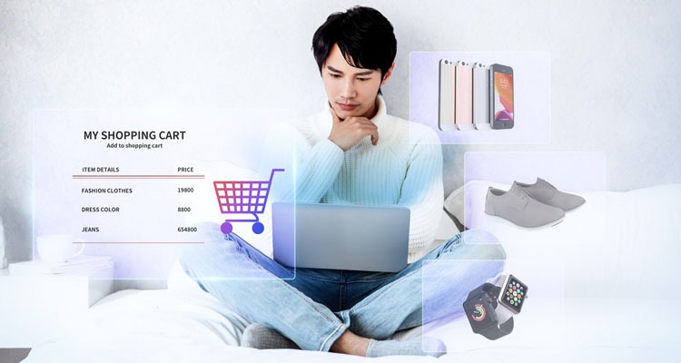 Consumer is shopping online