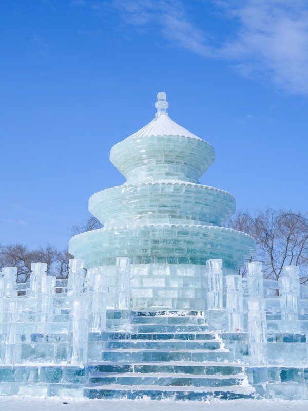 Scultura di ghiaccio al Festival invernale di Harbin