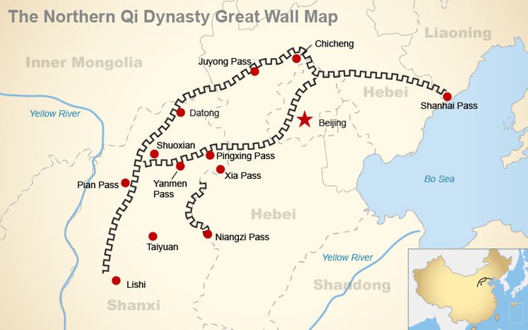 Northern Qi Dynasty Great Wall Map