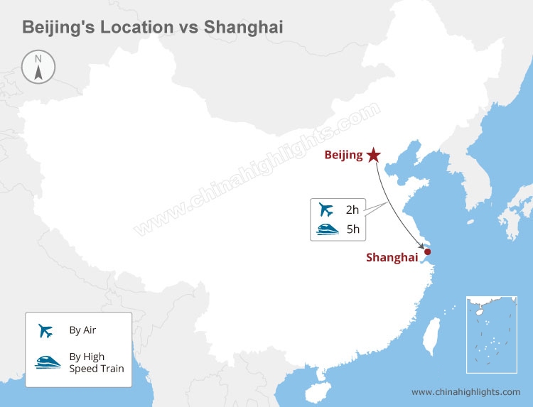Beijing vs Shanghai Map