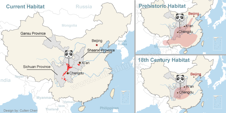 Maps of Giant Pandas, Giant Panda Distribution Map