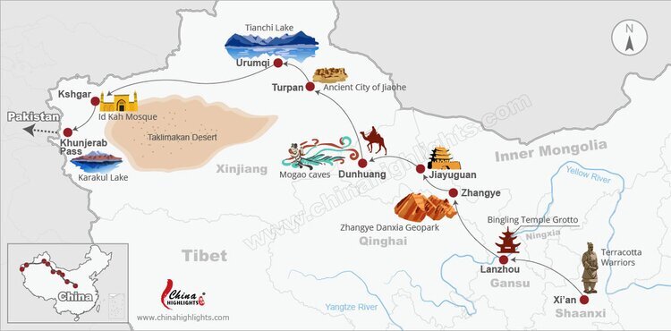 Silk Road Tourist Map