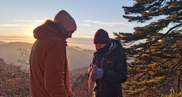 We helped for our clients' Proposal at sunset on the Yellow Mountains.