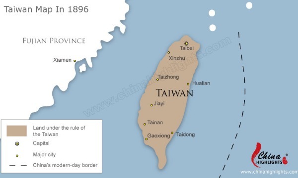 Map of Taiwan in 1896