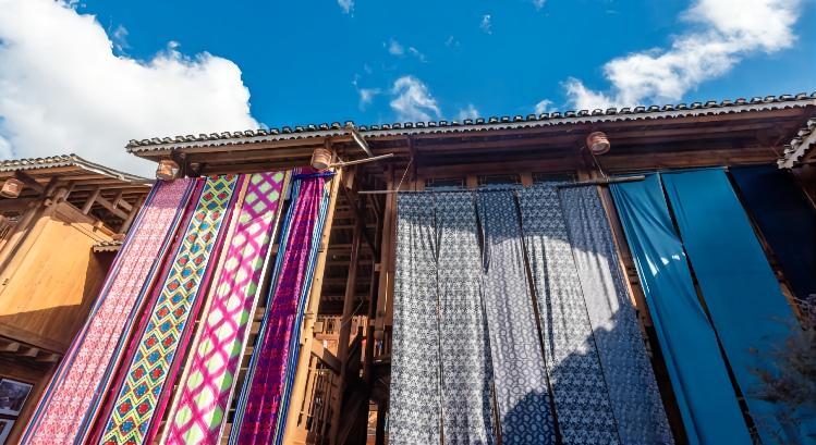 the cloth on a dye house