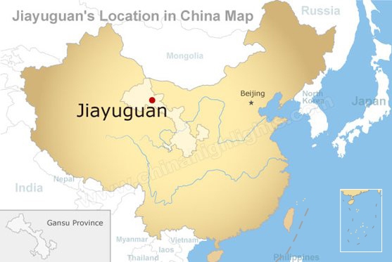 Jiayuguan's Location Map