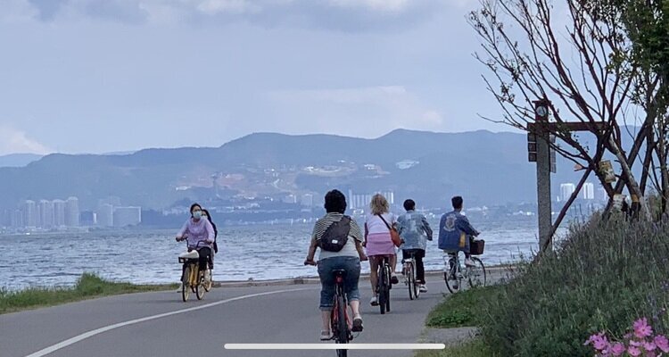 Biking around Erhai Lake