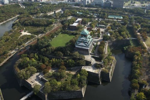 Osaka Castle from above