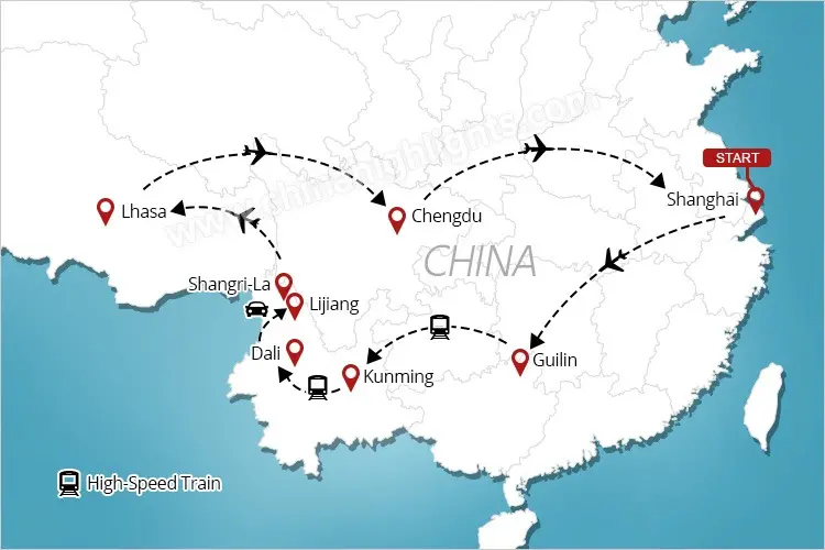 China Tour Map