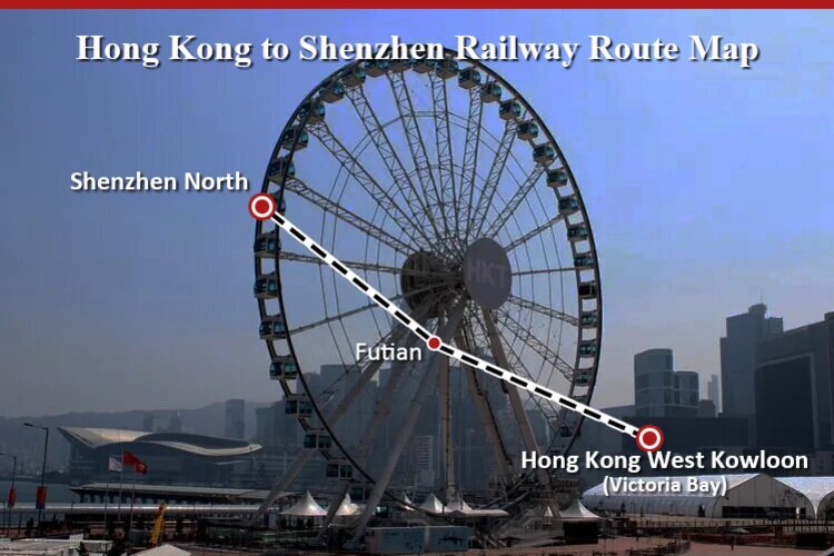 Hong Kong to Shenzhen High-Speed Railway Route Map