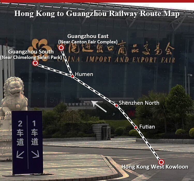 Hong Kong to Guangzhou High-Speed Railway Map