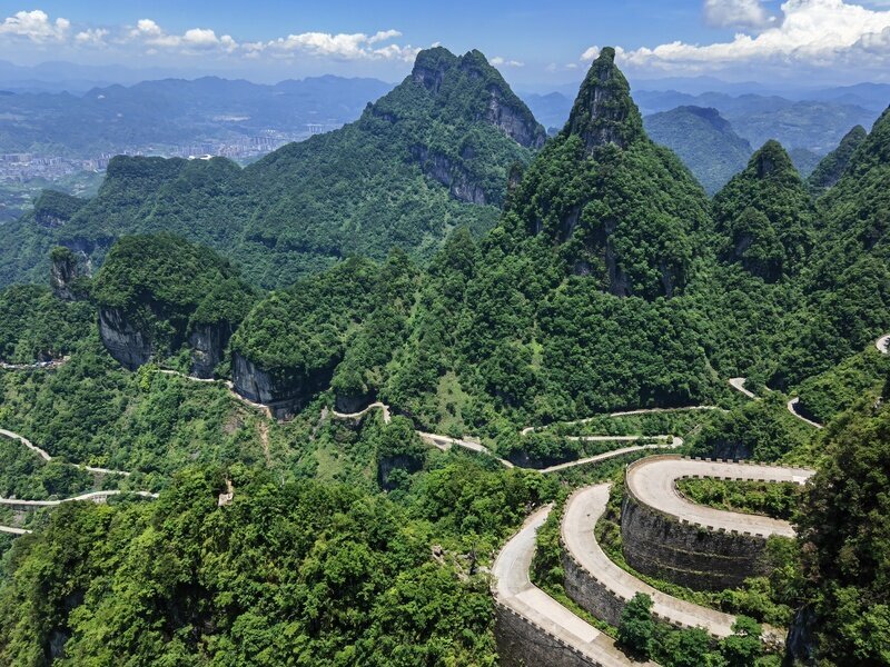 Panoramma dalla funivia del Monte Tianmen