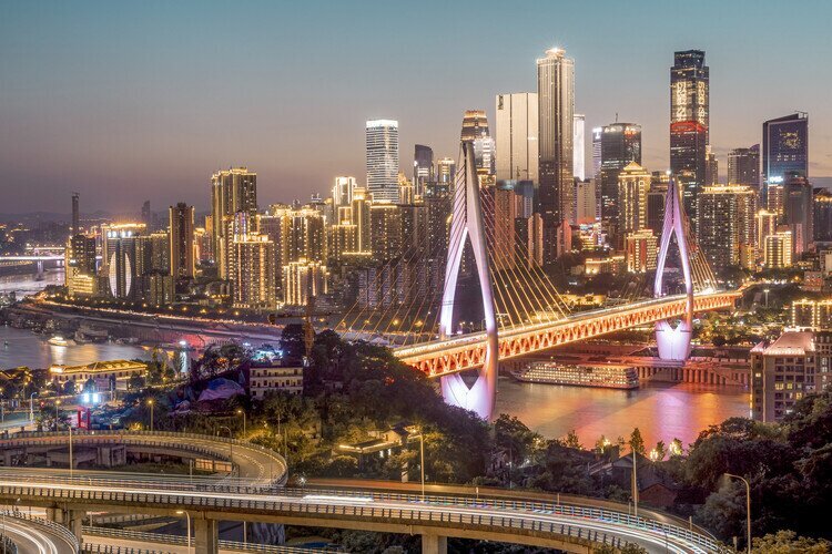 Ночной вид Чунцина с горы Тушань