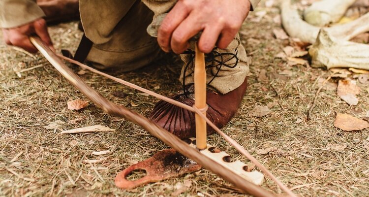 Making Fire by Drilling Wood