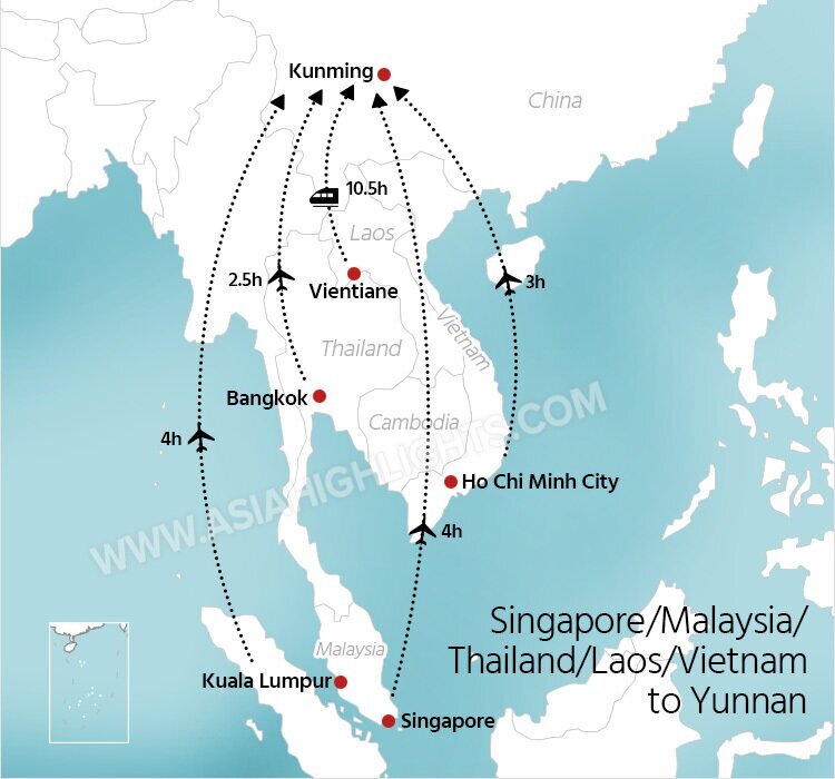 Singapore/Malaysia/Thailand/Laos/Vietnam to Yunnan