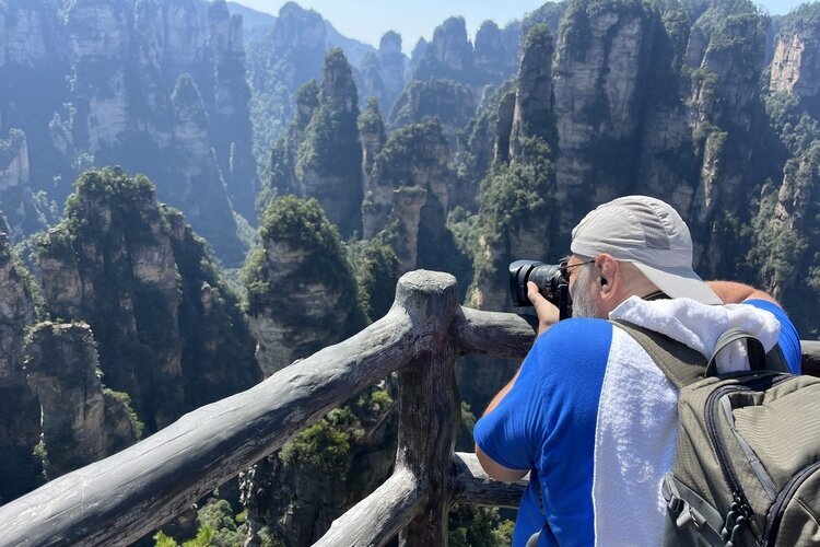 Our guest took photos in Zhangjiajie National Forest Park