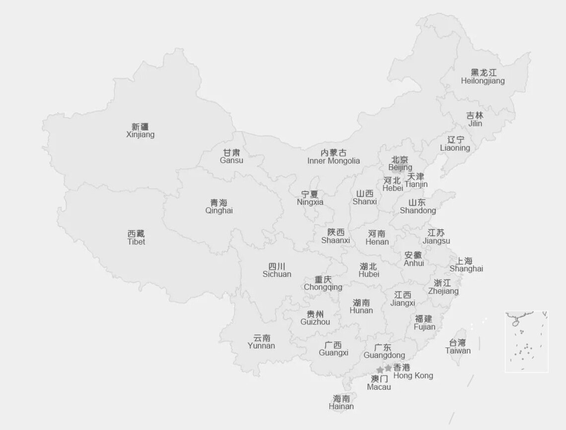 China provinces map