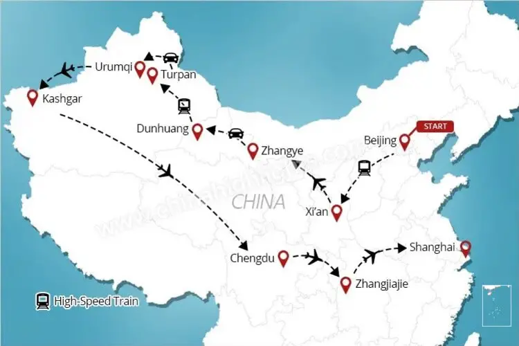 China tour map