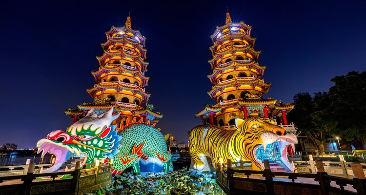 Dragon and Tiger Pagodas in Kaohsiung City
