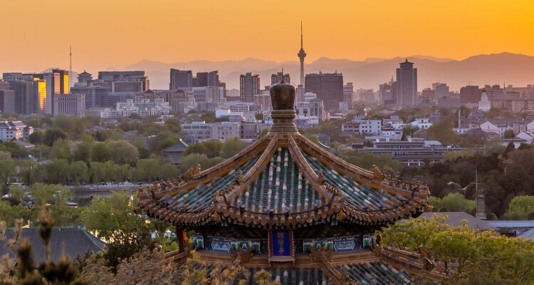 A image of ancient and modern architecture together