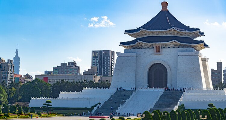 National Chiang Kai-shek Memorial Hall in the park