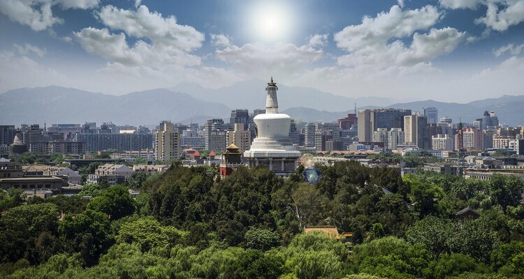 The White Pagoda of Beihai Park seen from Jingshan Park