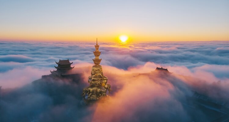 Sunrise at the Golden Summit of Mount Emei