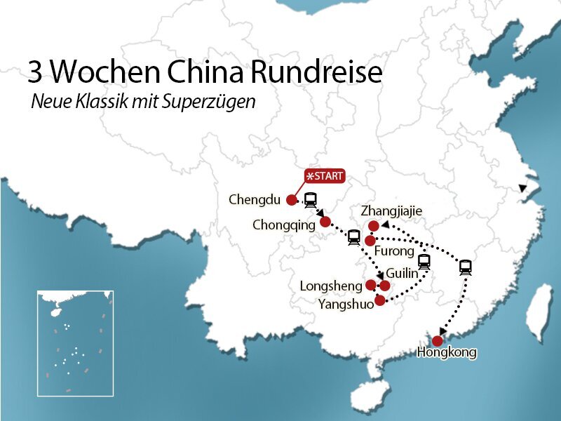 Schnellzug Reise durch Suedchina