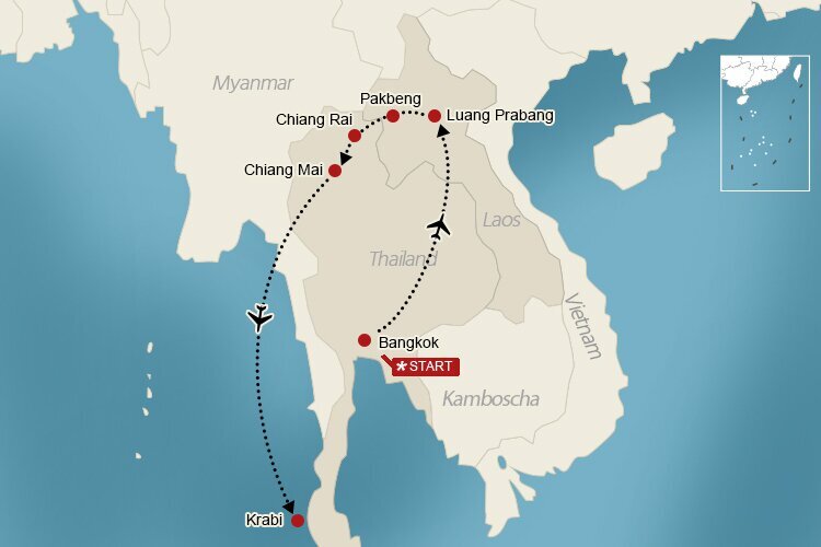 Laos Thailand Route
