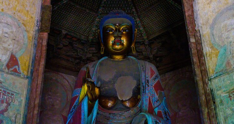 Statue inside Yingxian Wooden Pagoda