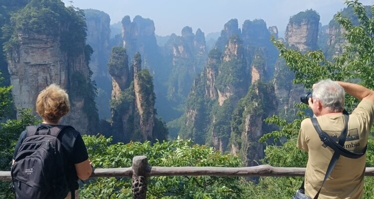 Our clients are shooting pictures of Zhangjiajie National Forest Park