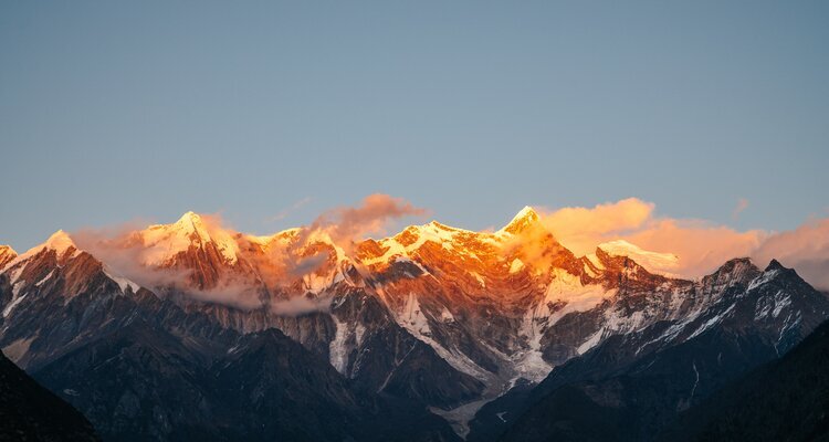 Sunlit Golden Mountain