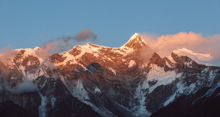 Sunlit Golden Mountain