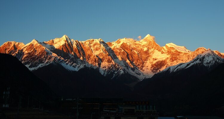 Sunlit Golden Mountain
