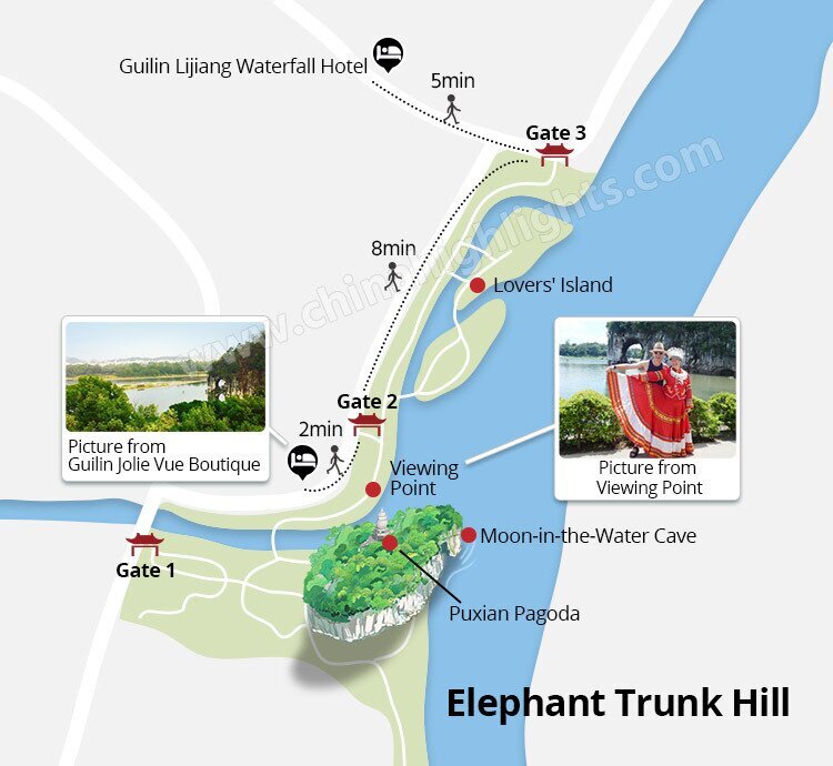elephant trunk hill map