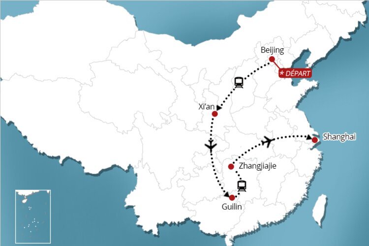 carte circuit chine 15 jours