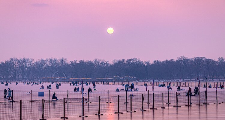 Invierno en el Palacio de Verano: pista de hielo del lago Kunming