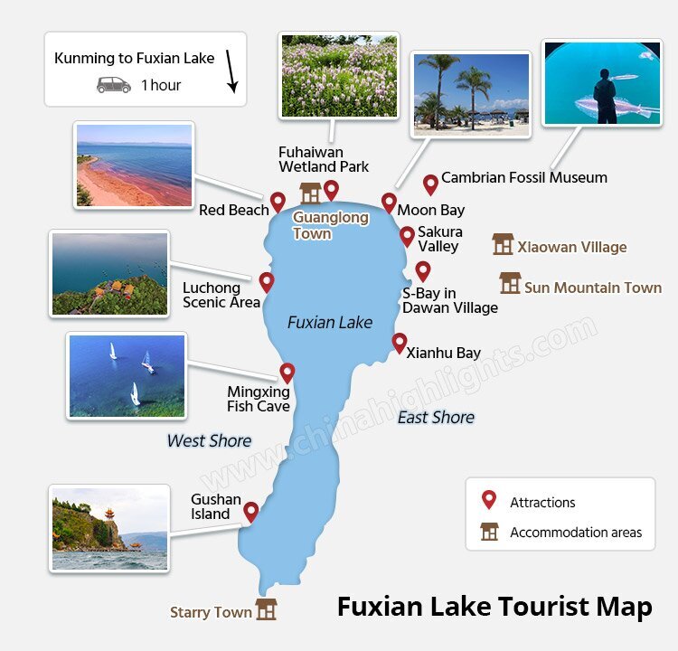 Fuxian Lake Tourist Map