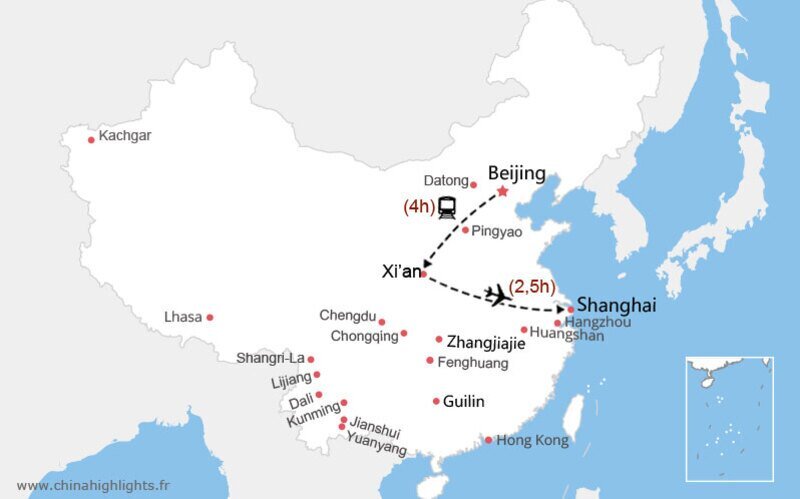 Carte 10 jours en Chine