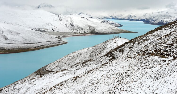 Yamdrok Lake after snow